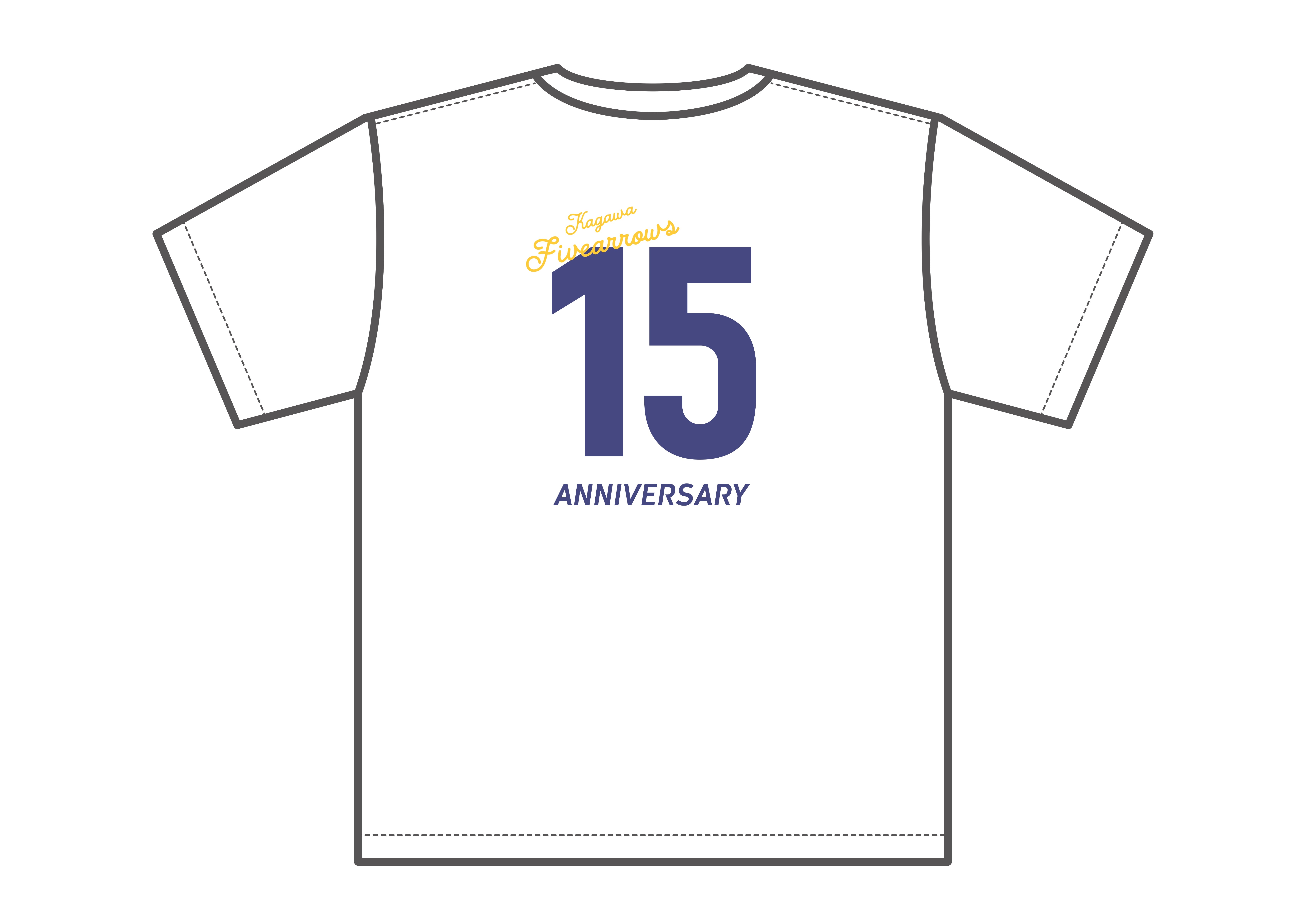 15th アニバーサリーTシャツ（裏） white ver.